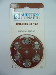 PILES AUDITIVES 312 AUDITION CONSEIL